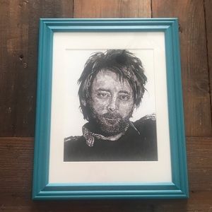 Framed Curt Cobain artwork